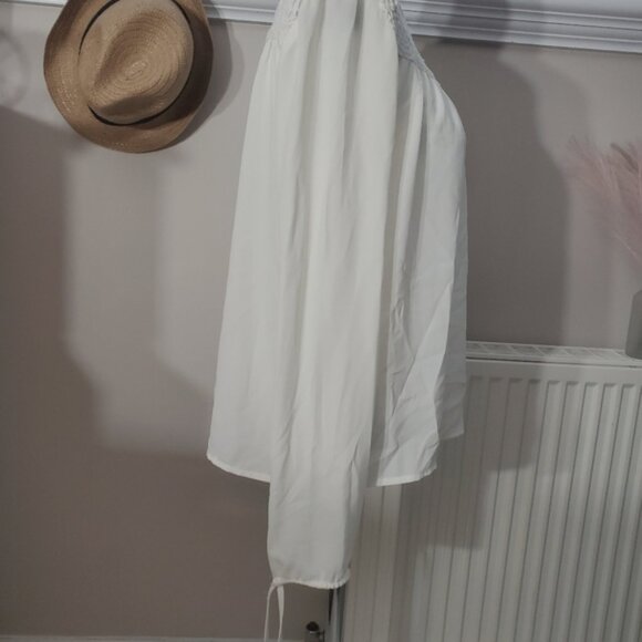 Lace Sweetheart Boho Blouse- Beige- Small- by Forever 21 - Picture 9 of 12